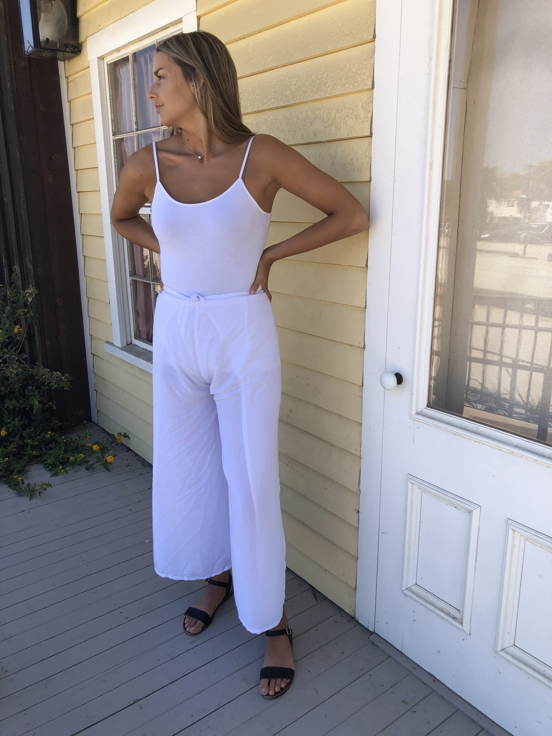 Tie waste band pants 5