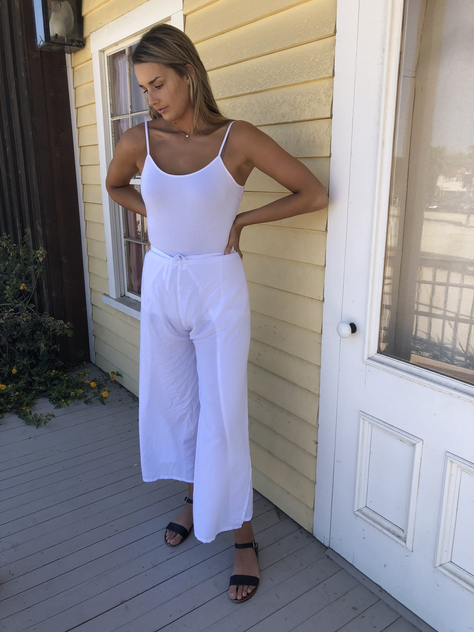 Tie waste band pants 6