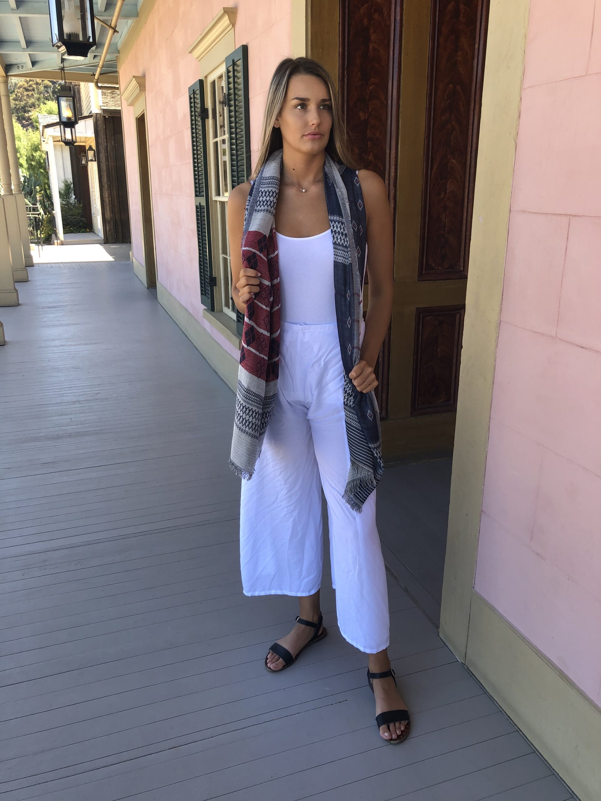 Tie waste band pants